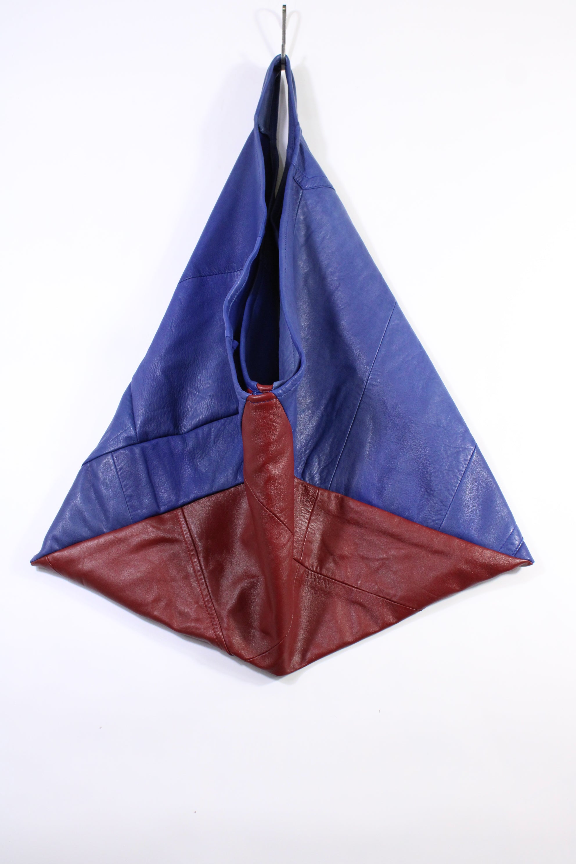 Die Origami-Tasche - Dunkelrot/Blau