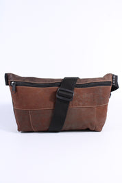 Die Schultertasche - Rotbraun Batik (Nubukleder)